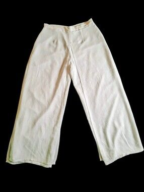 Joseph Ribkoff  Wide Leg Whitw Pants Flowy Palazzo Layered Sheer